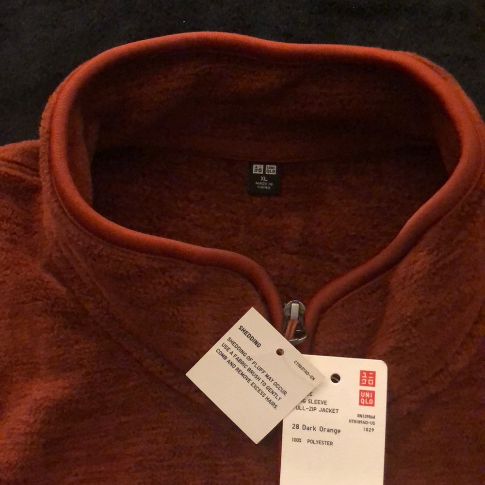 Rust zip up jacket / fleece